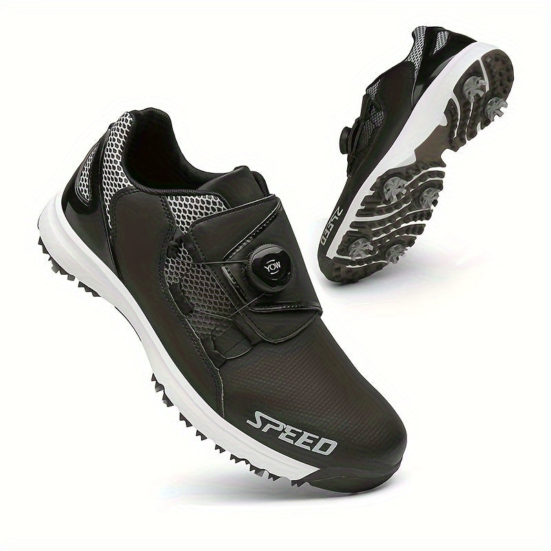 Men's Spiked Golf Shoes Rotating Buckle Durable Sneakers