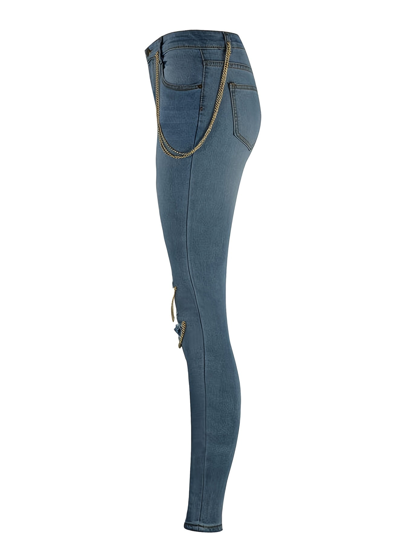 Sexy Distressed Cut Out Skinny Jeans