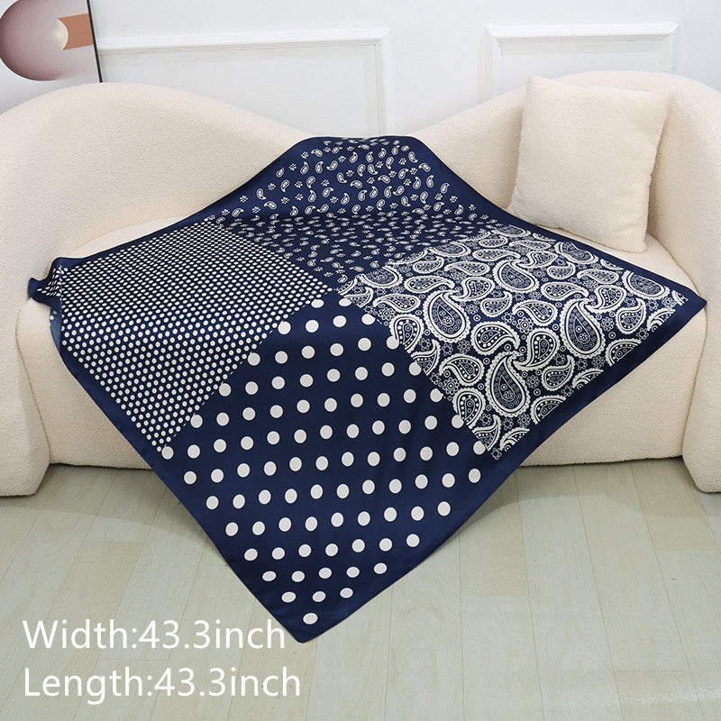 Silk Polka Dot Print Square Scarf Bandana