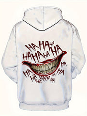 Smile Mouth Print Hoodies Graphic Hoodie Men