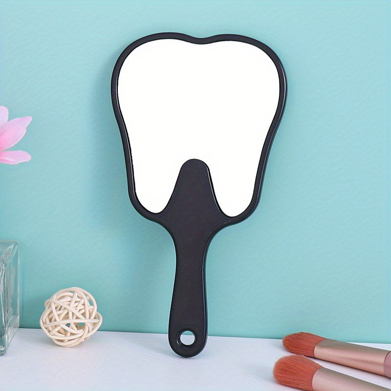 Tooth Shaped Handheld Mirror Makeup Mirror