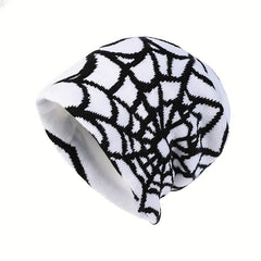Spider Pattern Knitted Winter Hat - Halloween Gift