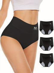 3pcs Letter Print Briefs Comfy & Breathable Panties Women's Lingerie