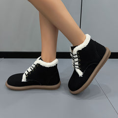 Women's Retro Winter Snow Boots Thermal Lined Comfort Outdoor Flat Ankle Boots