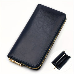 VARBEDER Long Wallet Zip Closure Wrist Strap Pockets Casual Style Envelope