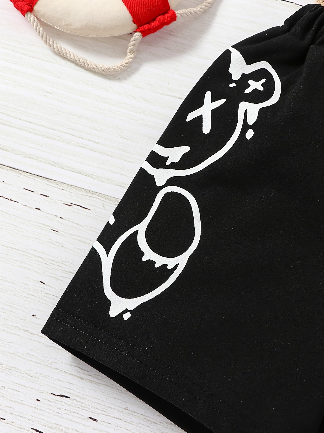 Boys Bear Graphic Print Elastic Waist Shorts for Summer