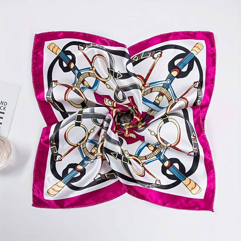 Graphic Bandana Silk Scarf Casual Shawl