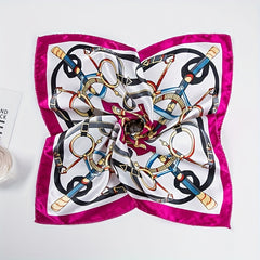 Graphic Bandana Silk Scarf Casual Shawl