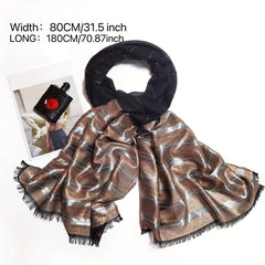 Arab Yarn Fringed Scarf Silky Shawl Lightweight Shawl Wrap