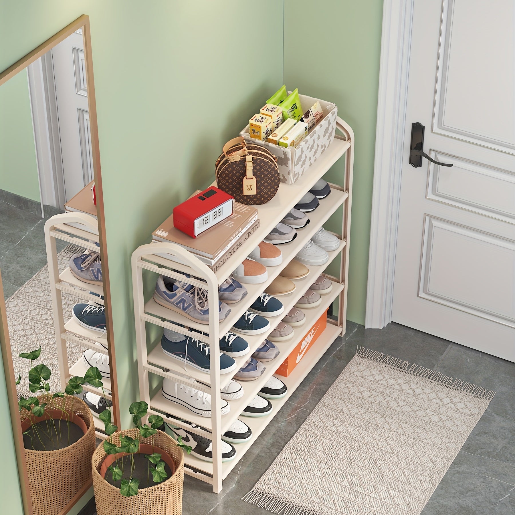 3-Layer Shoe Rack Indoor Household Shoe Storage Rack Dustproof