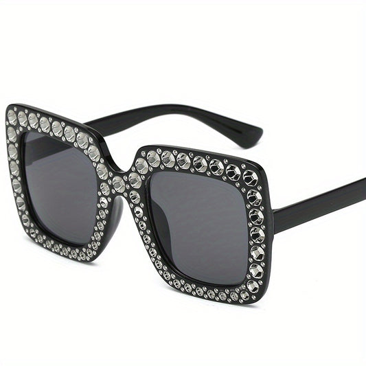 Oversized Square Sunglasses Rhinestone UV400 Sun Shades