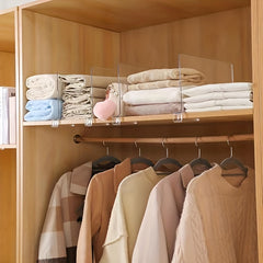 8pcs Clear Acrylic Shelf Dividers for Bedroom and Office Organization