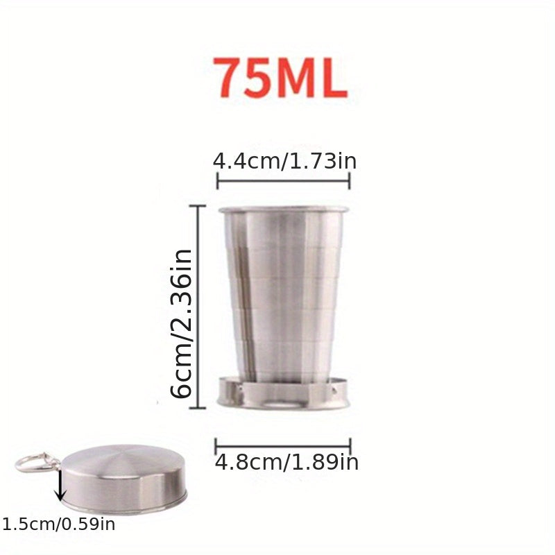 Stainless Steel Folding Cup Portable Outdoor Travel Camping Telescopic Cup
