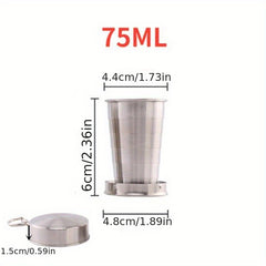 Stainless Steel Folding Cup Portable Outdoor Travel Camping Telescopic Cup