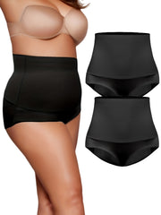 2 Pack Women's High Waist Tummy Control Boxer Briefs Set
