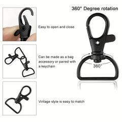 30 PCS Swivel Clasp Lobster Claw Clasps with Key Rings for Snap Tabs