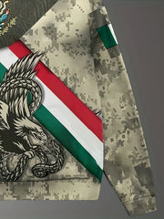 Mexico Eagle Print Men's Graphic Sweatshirt for Autumn Winter