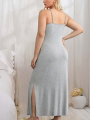 Plus Size Basic Loungewear Dress Solid Square Neck