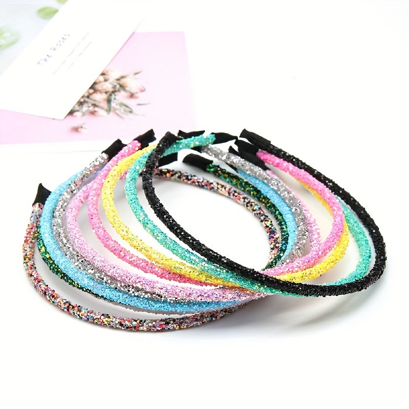 5pcs Girls Sequin Headband Hair Accessories Holiday Gift