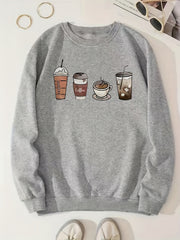 Graphic Print Pullover Sweatshirt for Women