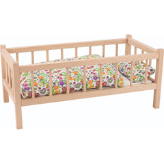 Wooden Dolls Bed for Pretend Play - White