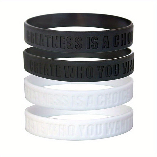 4PCS Rubber Wristband Bracelet Sports Bracelet