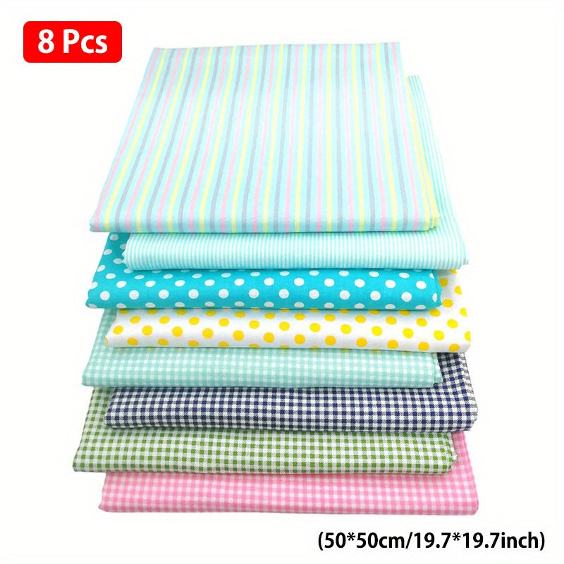 8pcs Multicolor Patchwork Fabric Sewing Quilting Material Floral Printed