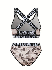 Criss Cross Back Bra & Panties Set Women's Lingerie
