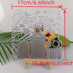 Halloween Skeletons Metal Cutting Dies and Stamps Set for Scrapbooking