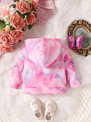 Baby Girl Butterfly Tie Dye Hoodie Coat Zipper Sweatshirt Top