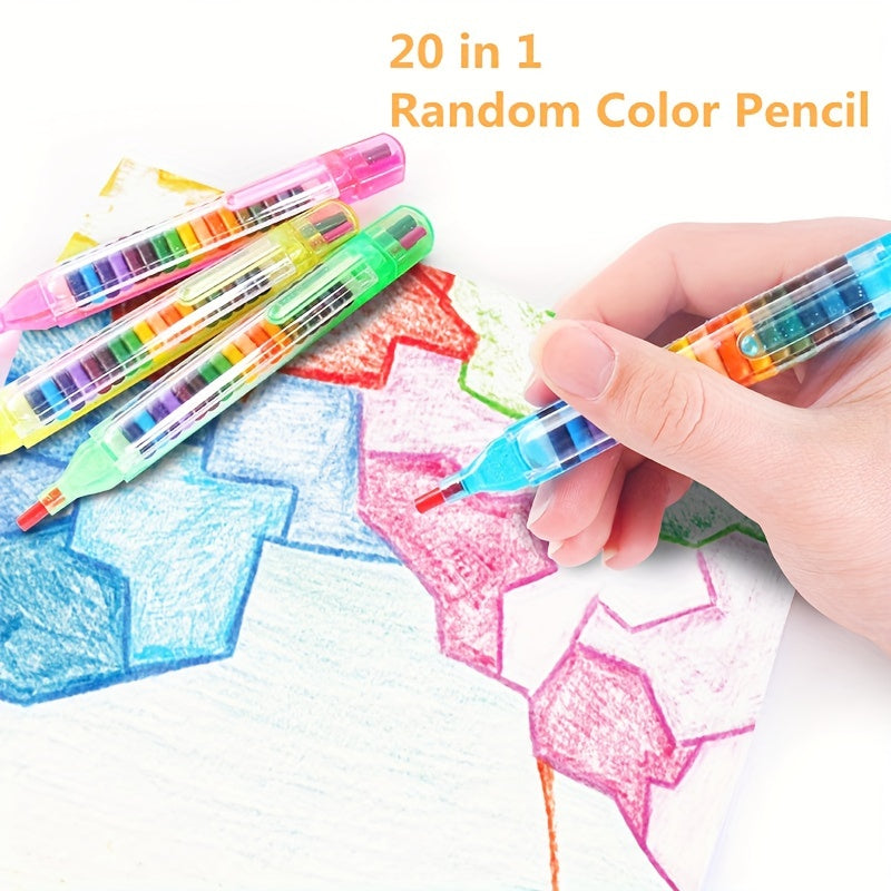 20 Colors Drawing Crayons Set Kids Coloring Graffiti Crayon
