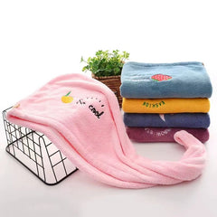 Embroidered Dry Hair Cap Absorbent Quick Drying Hair Towel