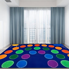 Elementary Children's Classroom Seating Rug Machine Washable Area Rug