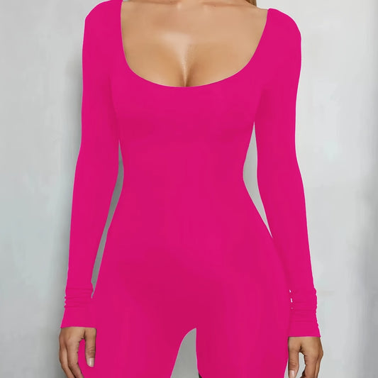 Solid Yoga Jumpsuit Long Sleeve