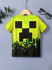 Pixel Abstract Geo Print T shirt Boys Kids Casual Shirt Sleeve Comfy Summer
