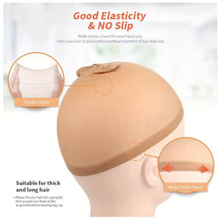 2PCS Non Slip Stretchy Nylon Stocking Wig Caps For Women