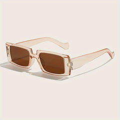 Retro Rectangle Sunglasses 90s Vintage Summer Sun UV400 Protection