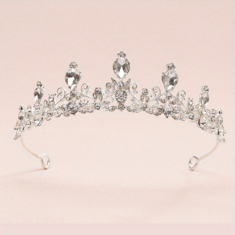 Baroque Crystal Alloy Crown Bridal Hair Band Women's Accessories