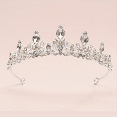 Baroque Crystal Alloy Crown Bridal Hair Band Women's Accessories