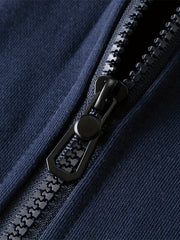 Hooded Sweatshirt with Full Zipper and Drawstring