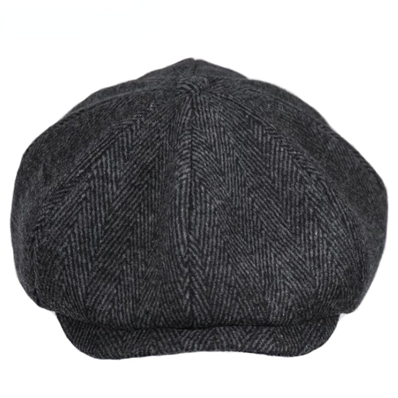 Vintage Herringbone Tweed Newsboy Cap Cosplay Hat