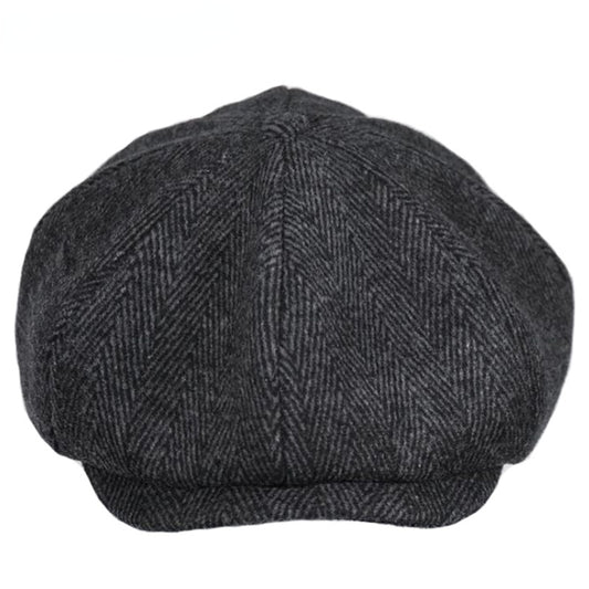 Vintage Herringbone Tweed Newsboy Cap Cosplay Hat