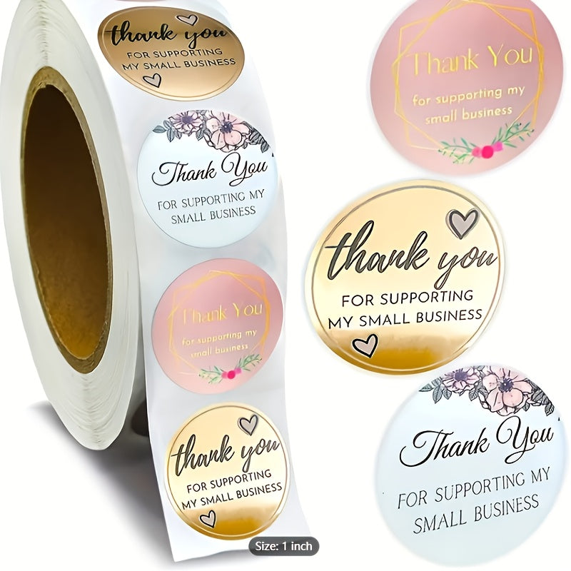 500pcs Thank You Stickers 2 3 Pattern Gift Sealing Christmas Scrapbooking Labels