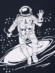 Kid's Astronaut Pattern PJ Set Long Sleeve Top & Pants