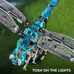 Mechanical Dragonfly Building Blocks with Light Insect Model Toy