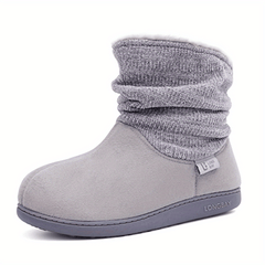 Women's Suede Winter Boots - Fluffy Faux Fur Lining