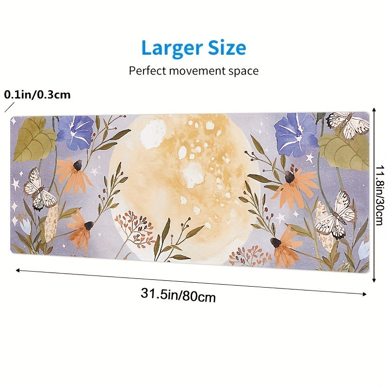 Flower Pattern Extended Mouse Pad for Enhanced Gaming Experience