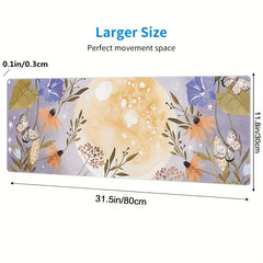 Flower Pattern Extended Mouse Pad for Enhanced Gaming Experience