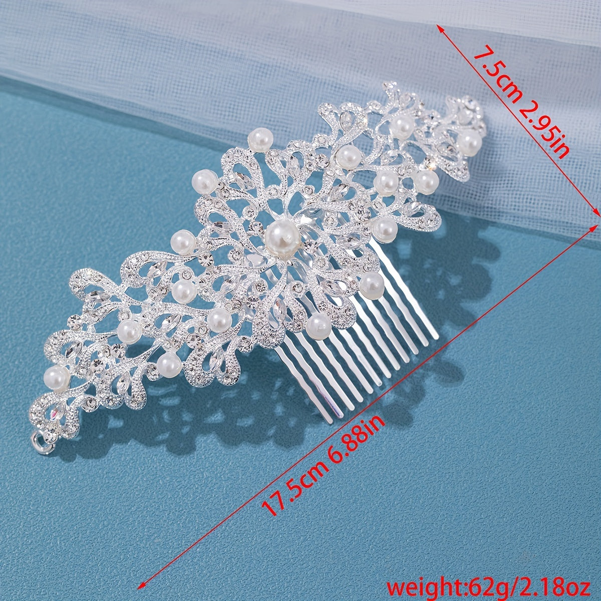 Girl's Rhinestone Flower Hair Comb, Evening Party Hairpin