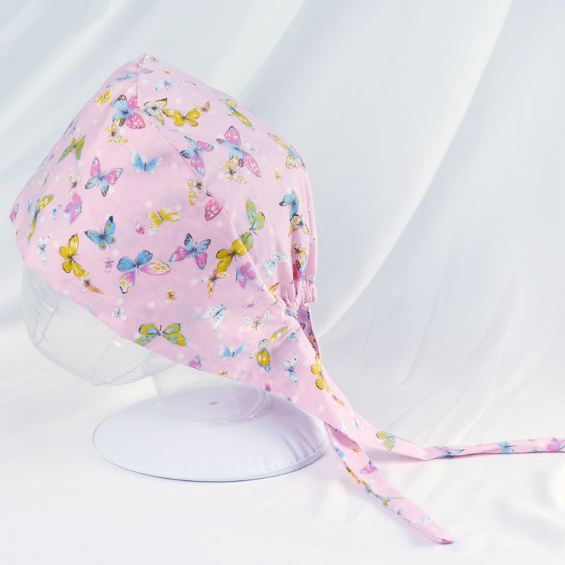 Cartoon Pattern Work Cap Adjustable Nurse Cap Lightweight Unisex Scrub Caps